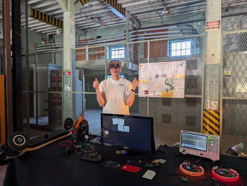 Me presenting my hardware projects at my first Maker Faire.